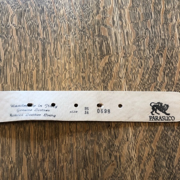 Vintage 90s Parasuco 34” Pink Snake Print Leather Silver Metal Bling Belt. - Picture 6 of 7